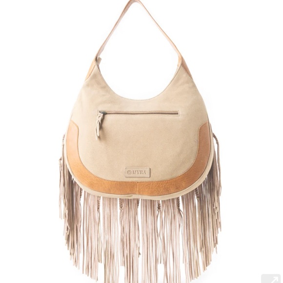 NWT Myra Bag SAGE WHISPER FRINGE LEATHER BAG IN BEIGE - Picture 3 of 14